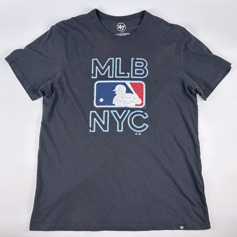 47 Brand MLB‎ NYC Flagship Store T Shirt Sz L Black Baseball New York City Store